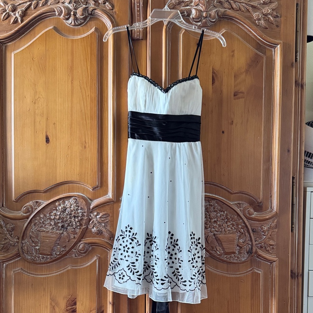 Teeze Me Black and White Midi Dress